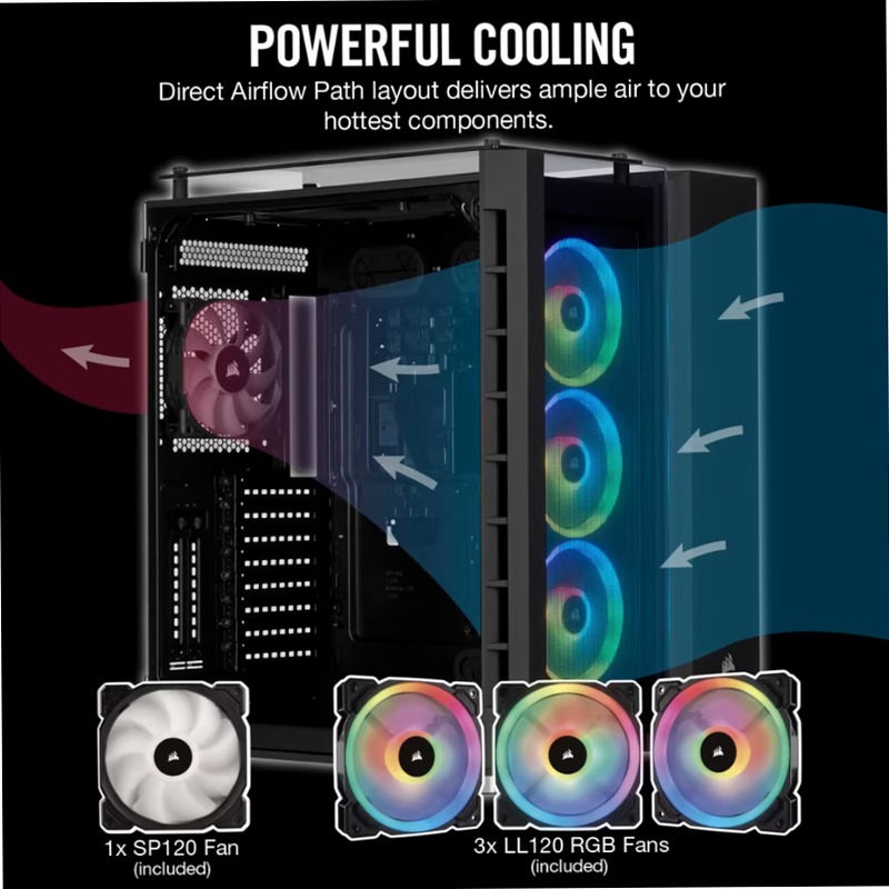 Smart case Crystal Series ATX 680X RGB con flusso d’aria elevato e vetro temprato - nero