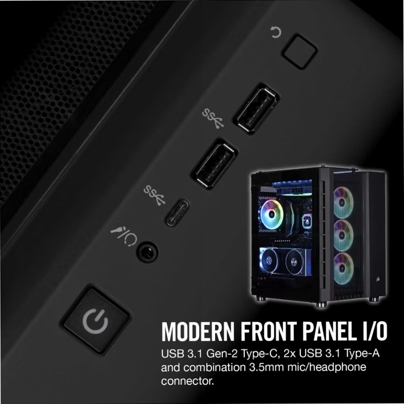Smart case Crystal Series ATX 680X RGB con flusso d’aria elevato e vetro temprato - nero