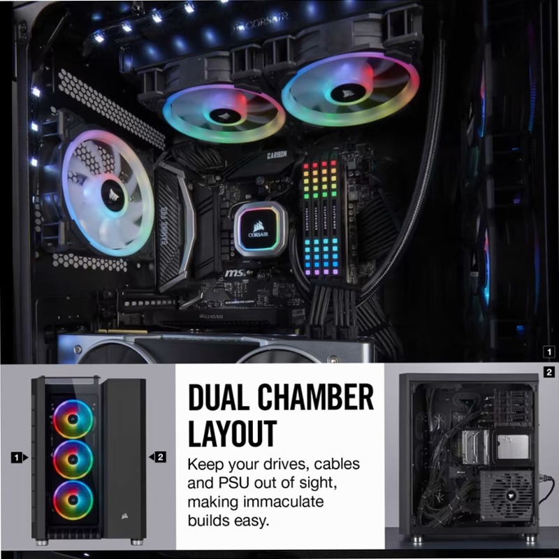 Smart case Crystal Series ATX 680X RGB con flusso d’aria elevato e vetro temprato - nero