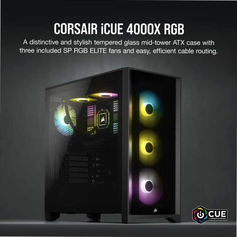 Case ATX Mid-Tower iCUE 4000X RGB Nero