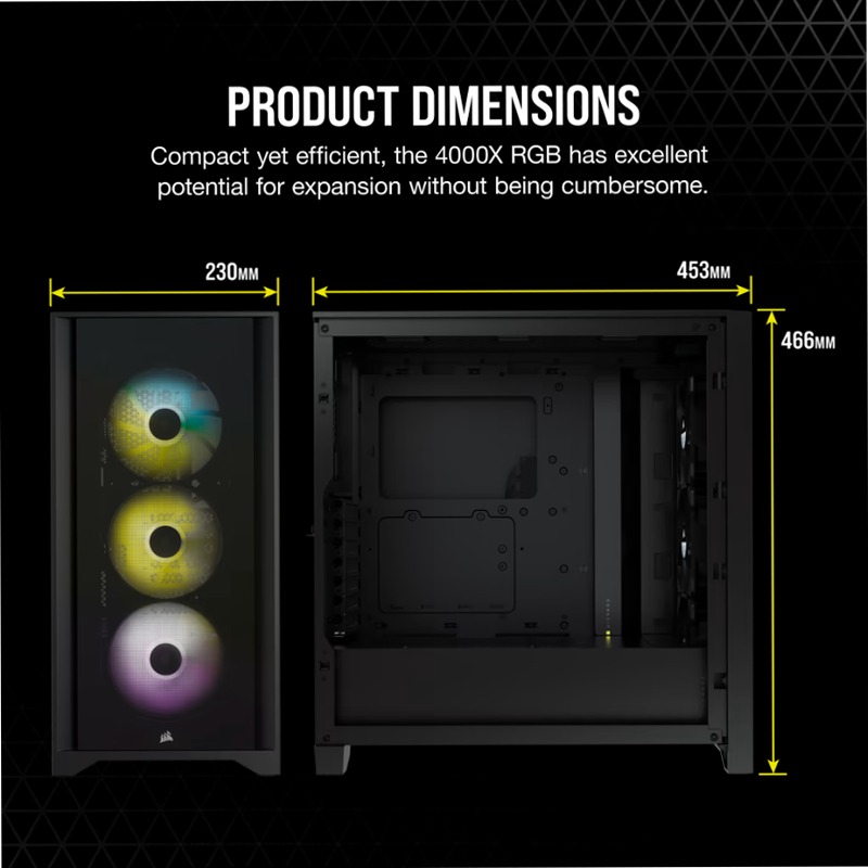 Case ATX Mid-Tower iCUE 4000X RGB Nero