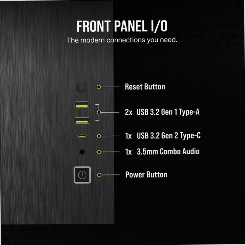 Case PC Micro-ATX CORSAIR 2500X - Alluminio nero/ossidiana
