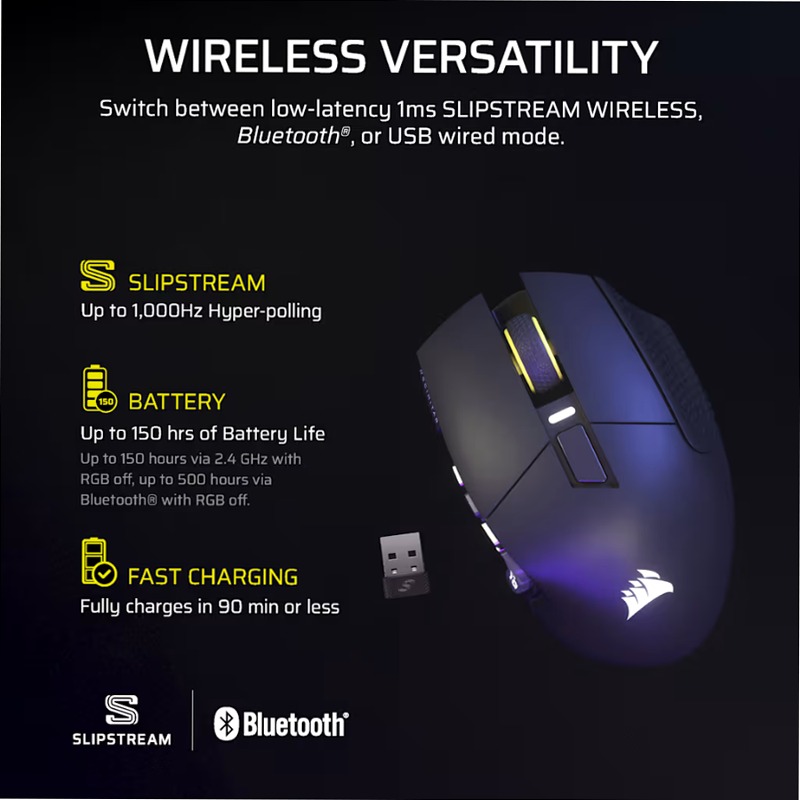 Mouse Gaming MMO Scimitar Elite Wireless SE - Grigio Metallico 16