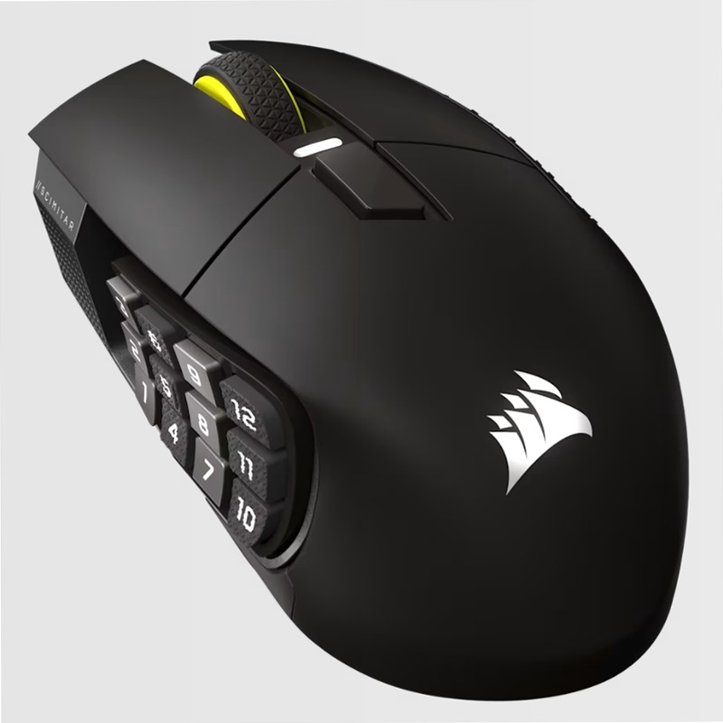 Mouse Gaming MMO Scimitar Elite Wireless SE - Grigio Metallico 16