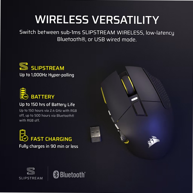 SCIMITAR ELITE WIRELESS SE MMO Mouse Gaming – Bianco e Giallo 16