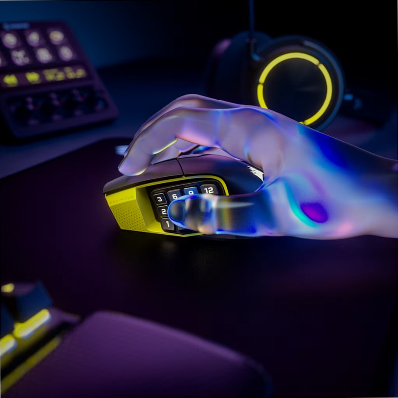 SCIMITAR ELITE WIRELESS SE MMO Mouse Gaming – Bianco e Giallo 16