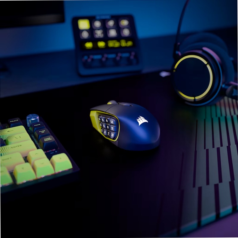 SCIMITAR ELITE WIRELESS SE MMO Mouse Gaming – Bianco e Giallo 16
