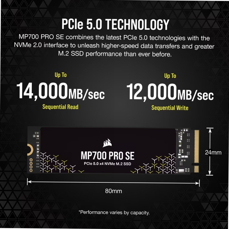 SSD M.2 NVMe PCIe 5.0 x4 MP700 PRO SE da 4 TB