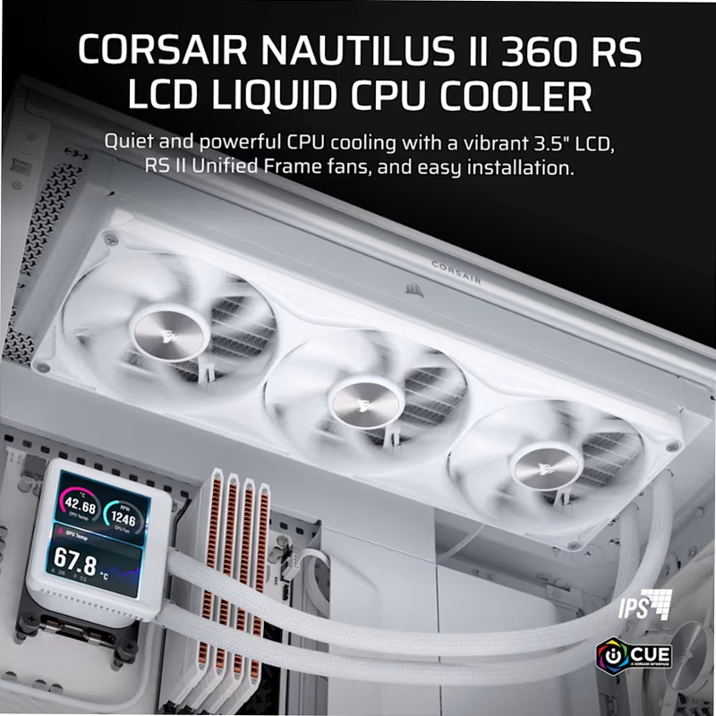 Dissipatore a liquido per CPU NAUTILUS II 360 RS LCD - Bianco