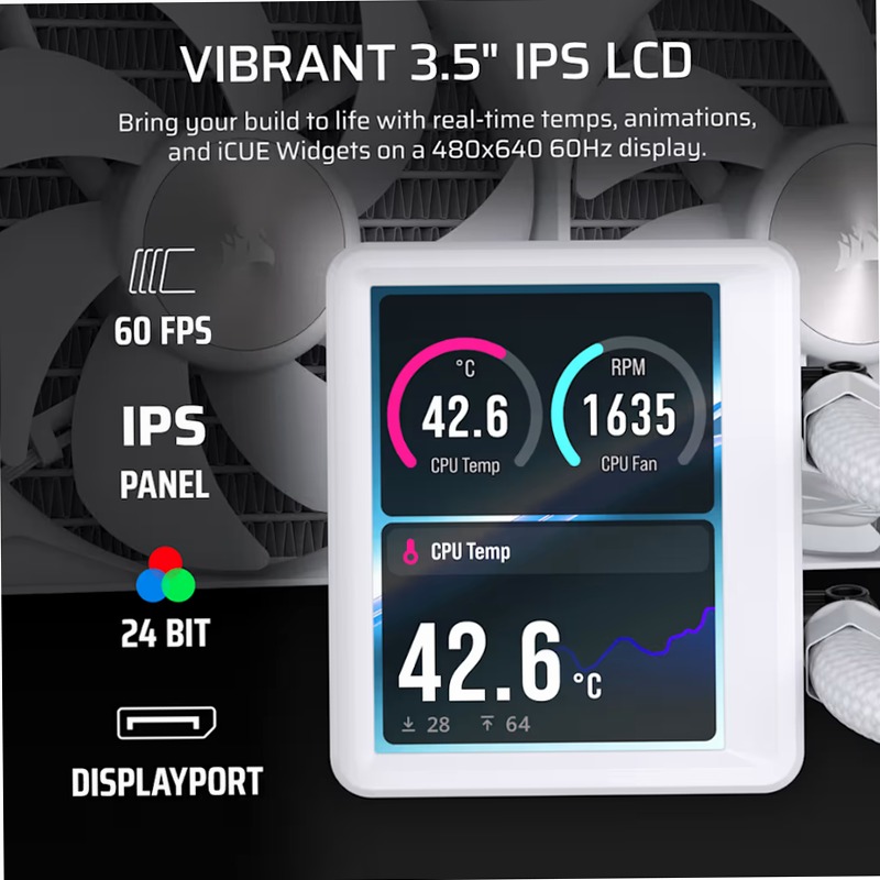 Dissipatore a liquido per CPU NAUTILUS II 360 RS LCD - Bianco