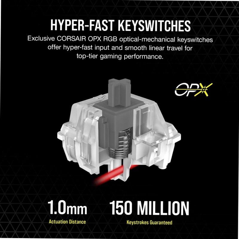 Tastiera gaming K100 RGB - Switch OPX CORSAIR Alluminio Meccanica