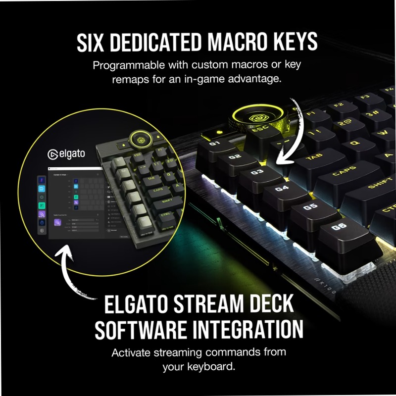 Tastiera gaming K100 RGB - Switch OPX CORSAIR Alluminio Meccanica