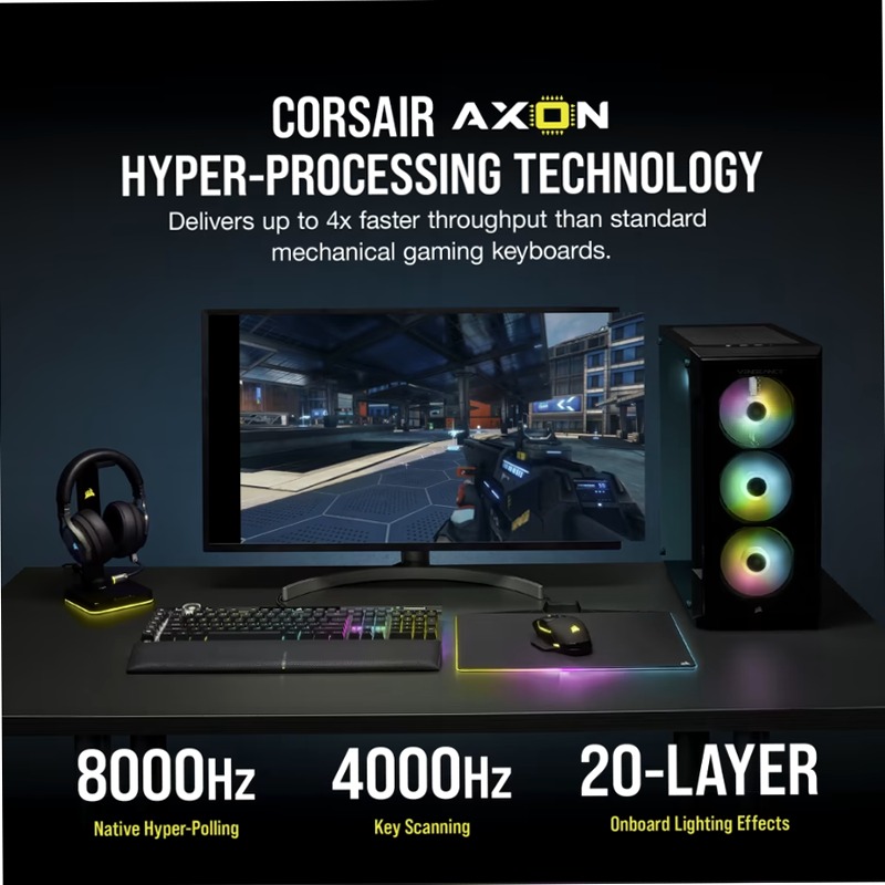 Tastiera gaming K100 RGB - Switch OPX CORSAIR Alluminio Meccanica