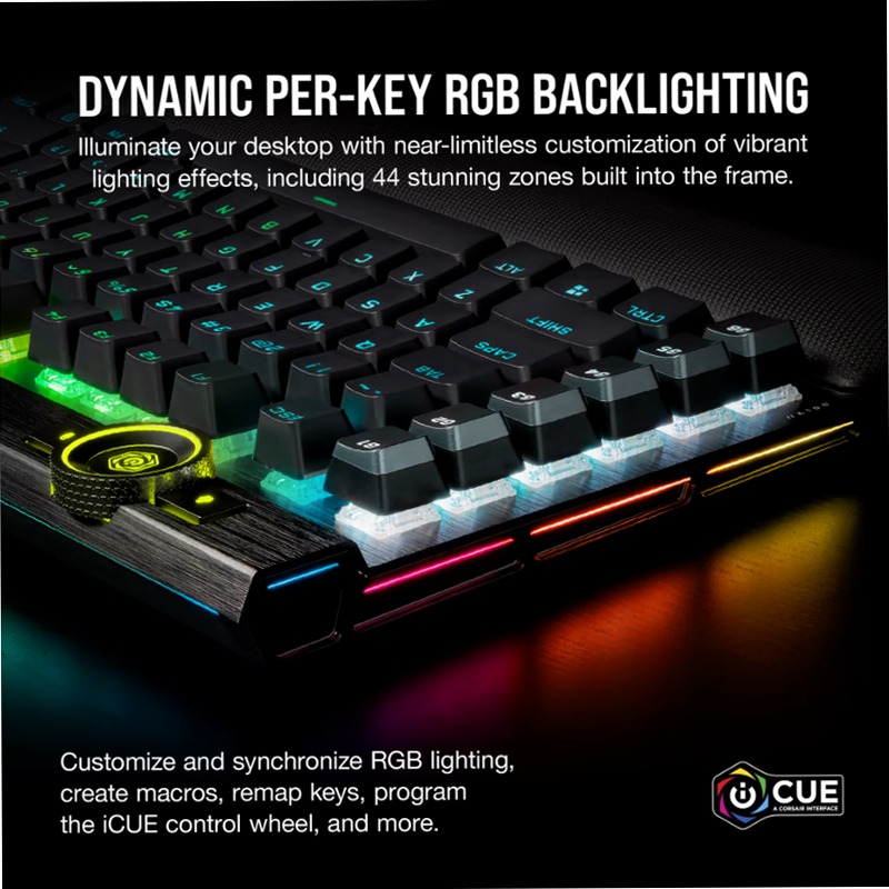 Tastiera gaming K100 RGB - Switch OPX CORSAIR Alluminio Meccanica