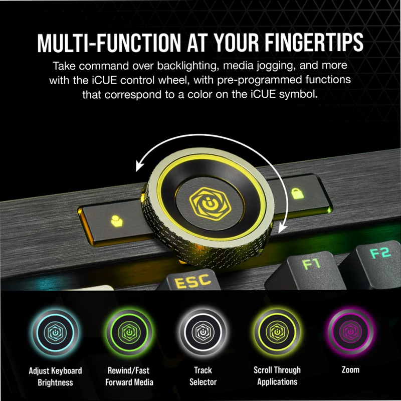 Tastiera gaming K100 RGB - Switch OPX CORSAIR Alluminio Meccanica