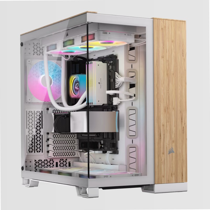 Case PC Mid-Tower CORSAIR 6500X - Legno Bianco/Bambù