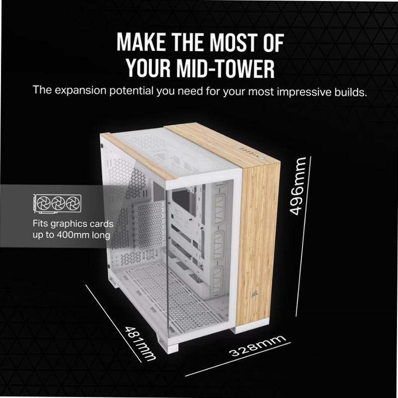 Case PC Mid-Tower CORSAIR 6500X - Legno Bianco/Bambù