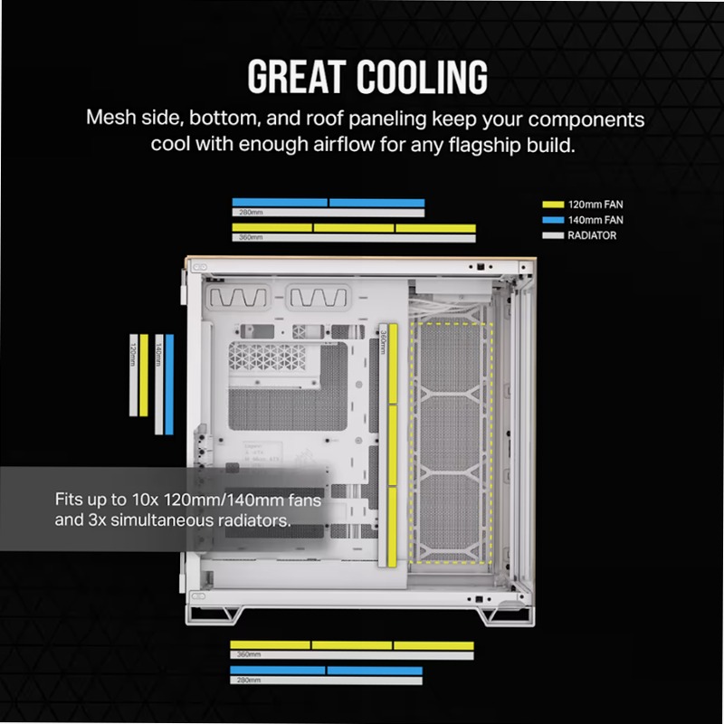 Case PC Mid-Tower CORSAIR 6500X - Legno Bianco/Bambù
