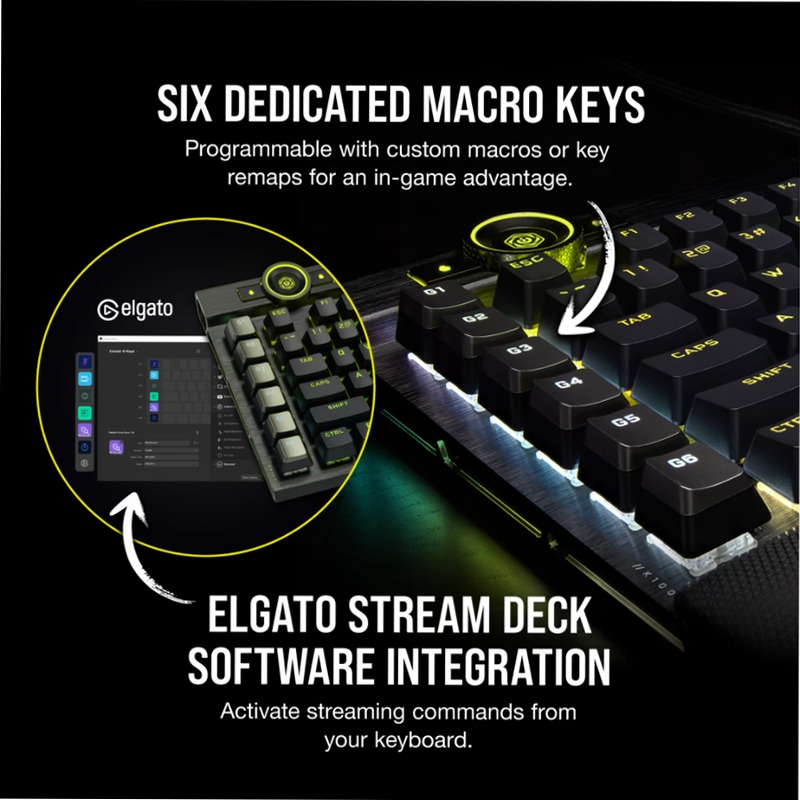 Tastiera Gaming K100 RGB - Midnight Gold Alluminio Meccanica