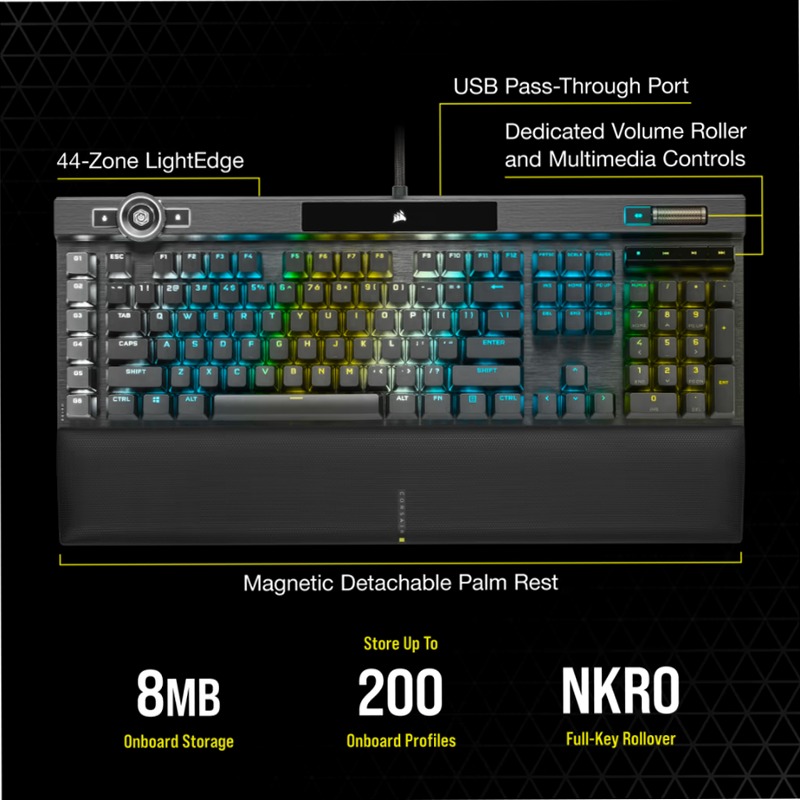 Tastiera Gaming K100 RGB - Midnight Gold Alluminio Meccanica