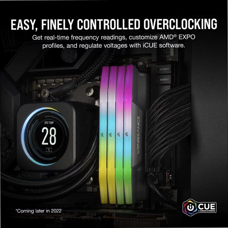 VENGEANCE® RGB 32GB (2x16GB) DDR5 DRAM Up To 6000MT/s CL28 2 6000mhz