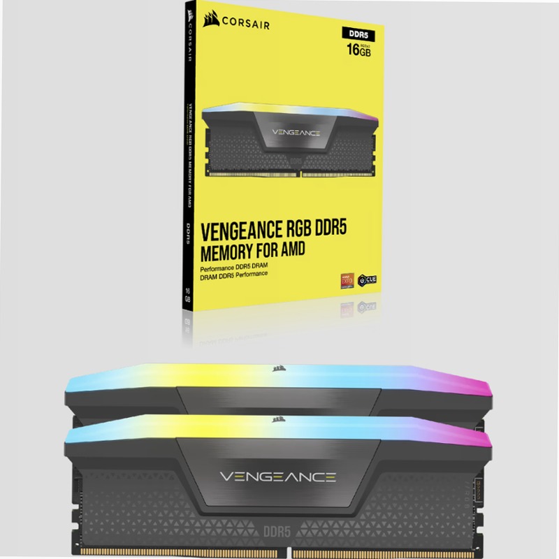 VENGEANCE® RGB 32GB (2x16GB) DDR5 DRAM Up To 6000MT/s CL28 2 6000mhz