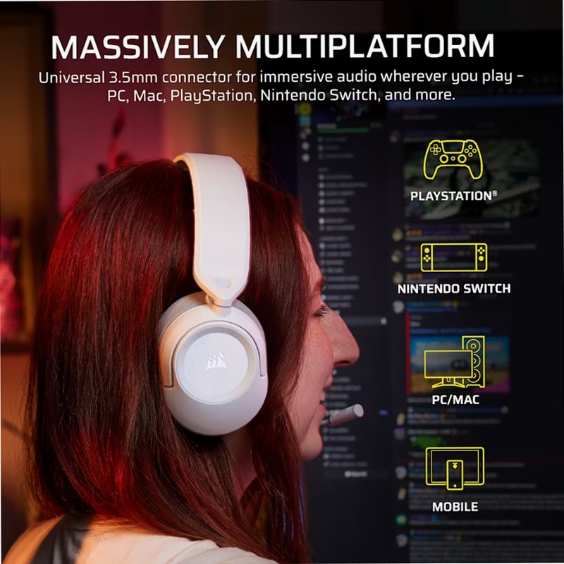 Cuffie Gaming HS35 v3 - Bianco Nero
