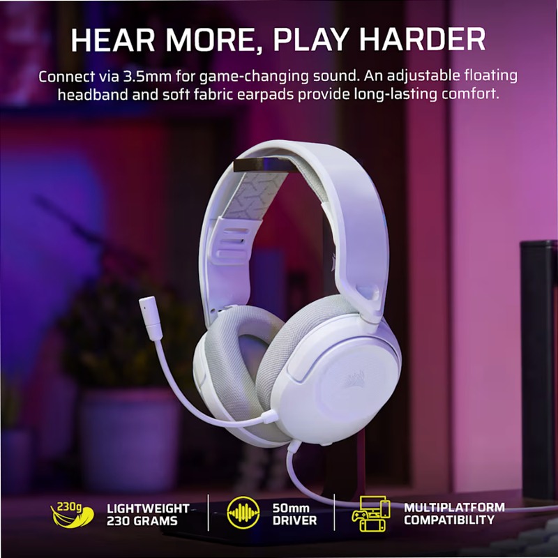 Cuffie Gaming HS35 v3 - Bianco Nero