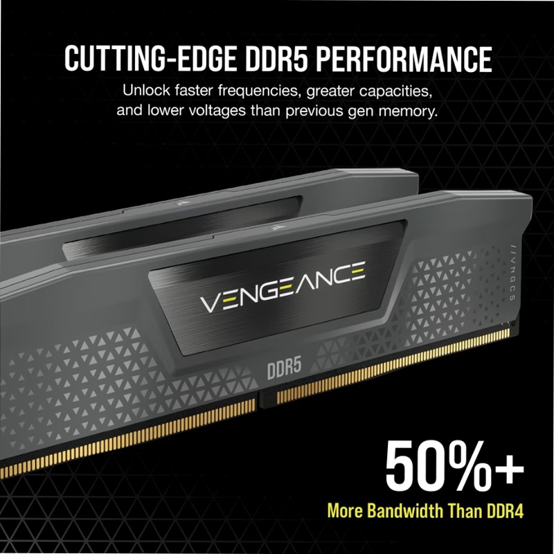 Vengeance® 32GB (2x16GB) DDR5 DRAM Up To 6000MT/s CL30