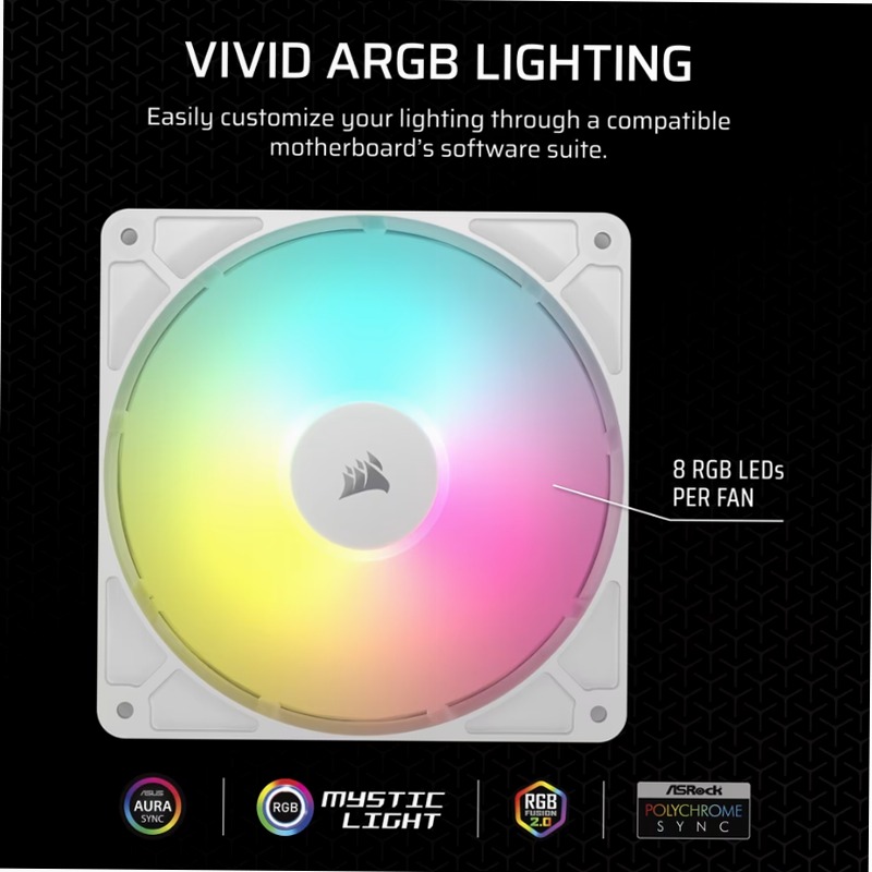 Ventola RS140 ARGB PWM da 140 mm – Bianco 140mm