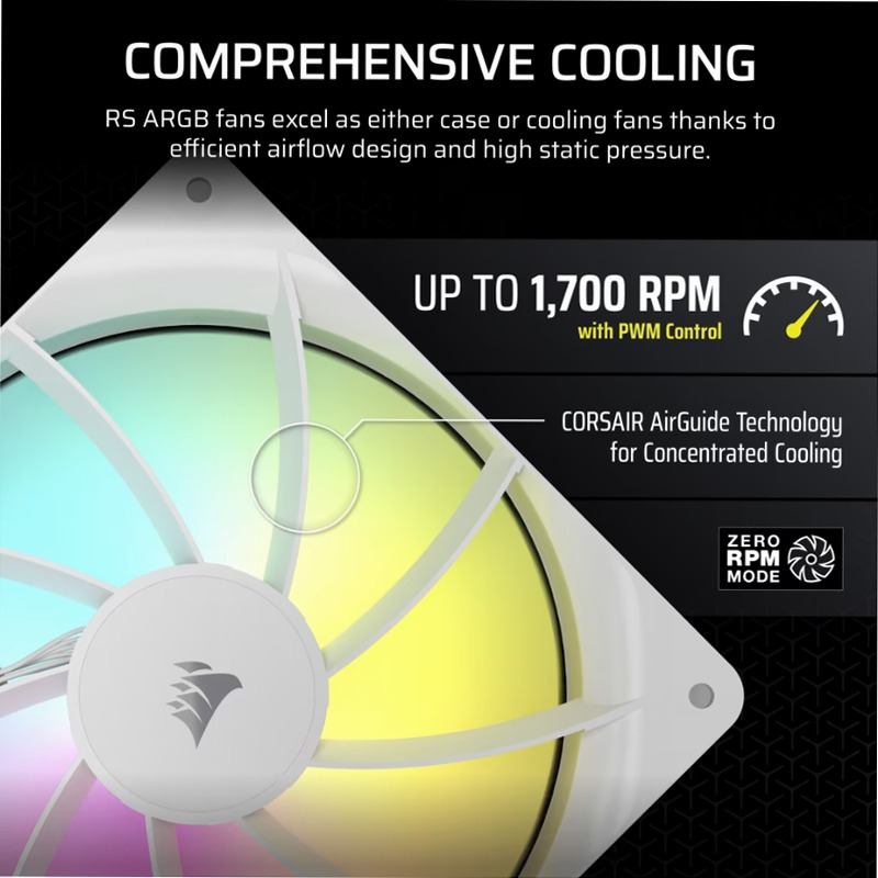 Ventola RS140 ARGB PWM da 140 mm – Bianco 140mm