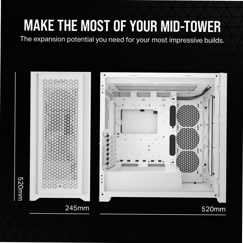 Case PC ATX mid-tower 5000D CORE AIRFLOW - Bianco