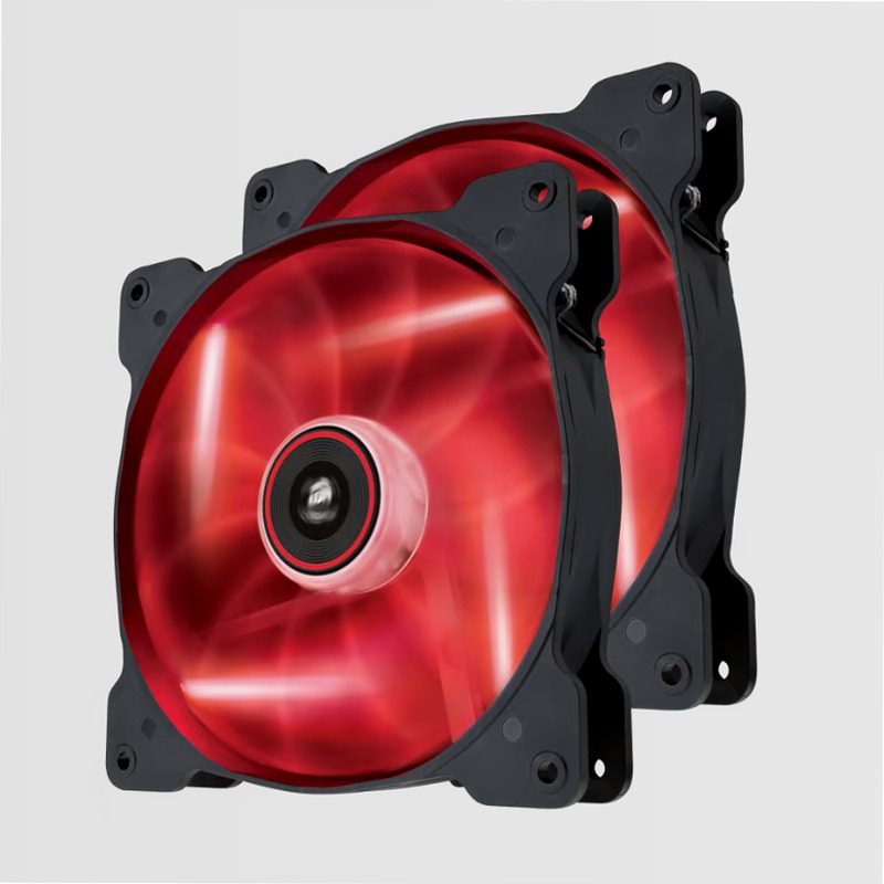 Air Series™ SP140 LED Red High Static Pressure 140mm Fan Twin Pack