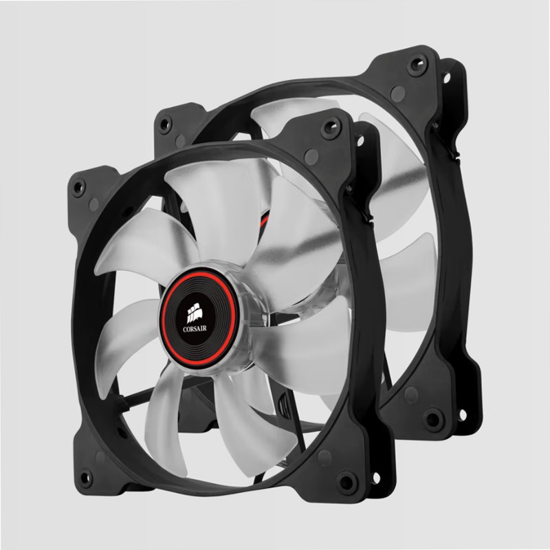 Air Series™ SP140 LED Red High Static Pressure 140mm Fan Twin Pack