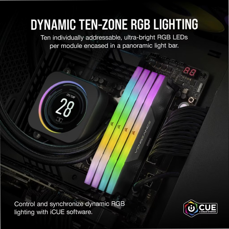 VENGEANCE® RGB 32GB (2x16GB) DDR5 DRAM 6000MT/s 17gb 6000mhz