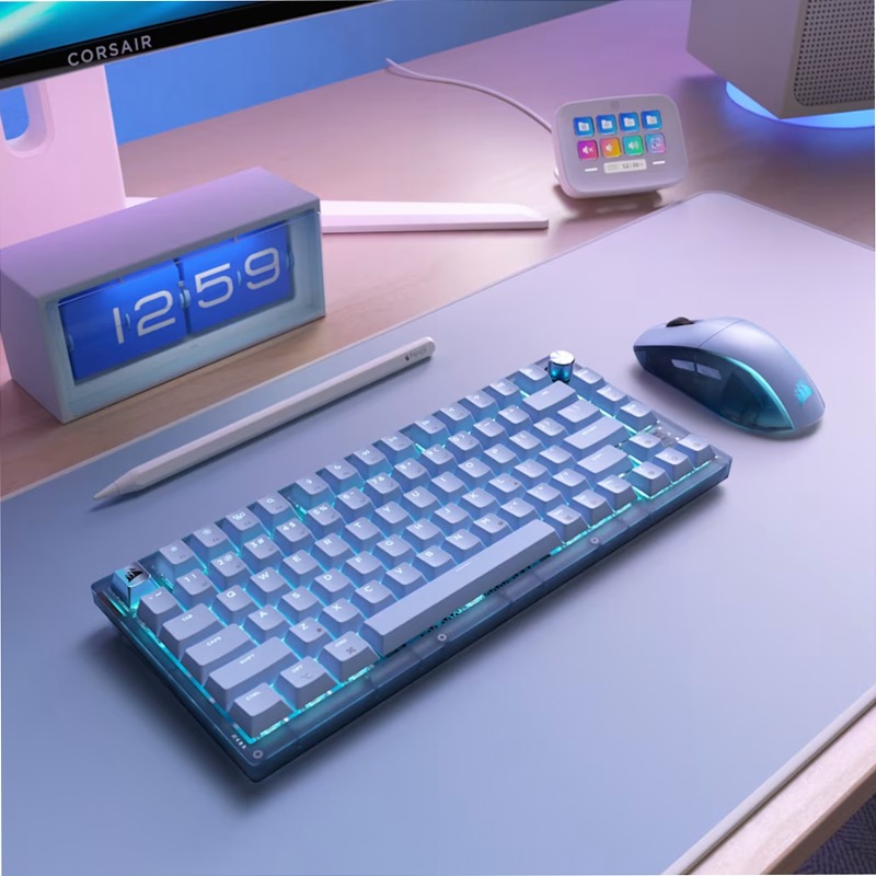 Tastiera Gaming K65 PLUS 75% RGB - Blu Ghiaccio Wireless 2.4 GHz Meccanica