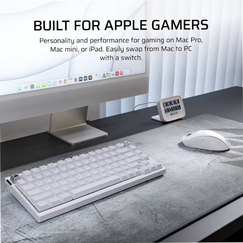 Tastiera Gaming K65 PLUS 75% RGB - Blu Ghiaccio Wireless 2.4 GHz Meccanica
