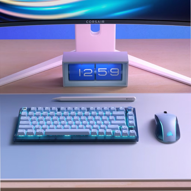 Tastiera Gaming K65 PLUS 75% RGB - Blu Ghiaccio Wireless 2.4 GHz Meccanica