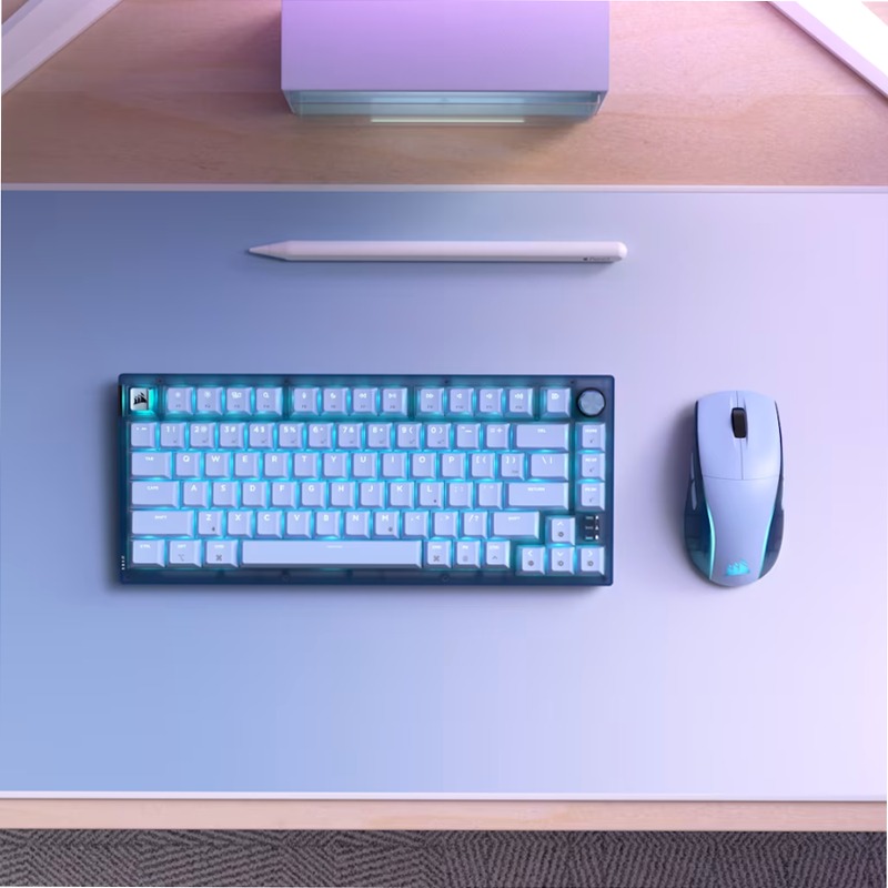 Tastiera Gaming K65 PLUS 75% RGB - Blu Ghiaccio Wireless 2.4 GHz Meccanica