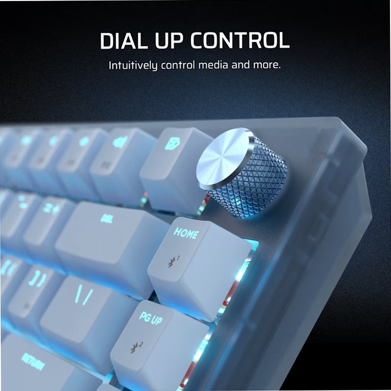 Tastiera Gaming K65 PLUS 75% RGB - Blu Ghiaccio Wireless 2.4 GHz Meccanica