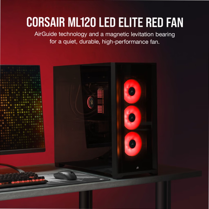 Ventola PWM a Levitazione Magnetica ML120 LED ELITE Red Premium 120mm