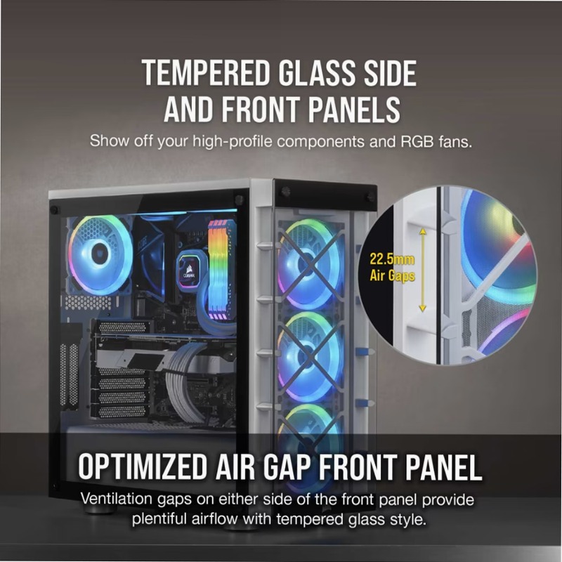 Smart Case iCUE 465X RGB — Bianco