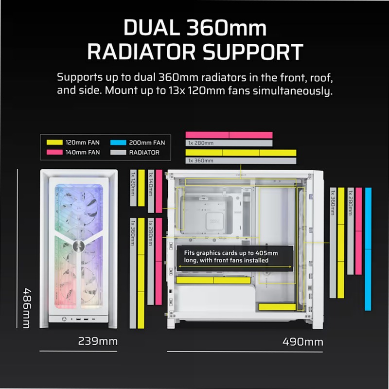 Case per PC mid-tower FRAME 4000X RS - Bianco