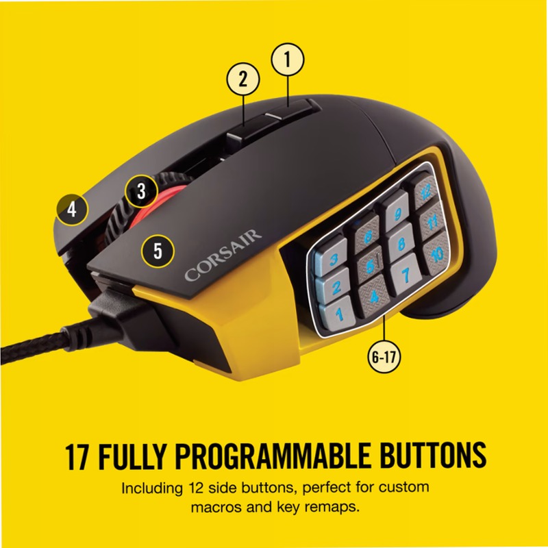 SCIMITAR PRO RGB - Mouse Gaming Giallo