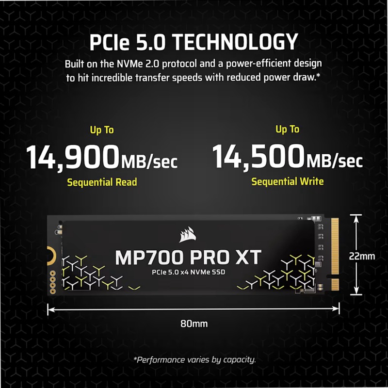 SSD M.2 NVMe PCIe 5.0 x4 MP700 PRO XT da 4 TB