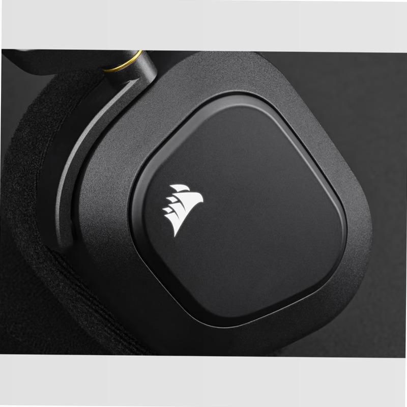 Cuffia gaming con microfono premium HS80 RGB WIRELESS con audio spaziale — Carbonio