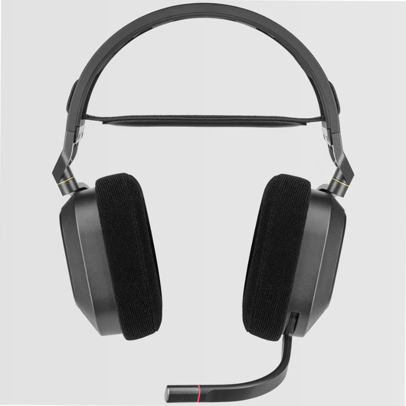 Cuffia gaming con microfono premium HS80 RGB WIRELESS con audio spaziale — Carbonio