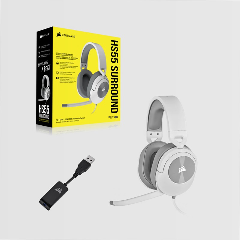 Cuffia Gaming HS55 SURROUND - Bianco