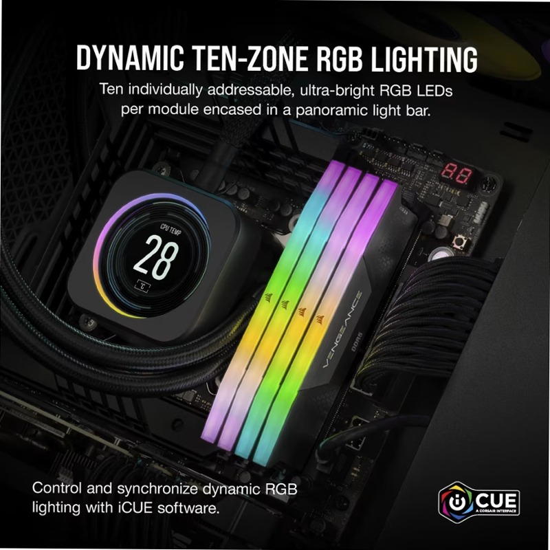 VENGEANCE® RGB 48GB (2x24GB) DDR5 DRAM 7200MT/s