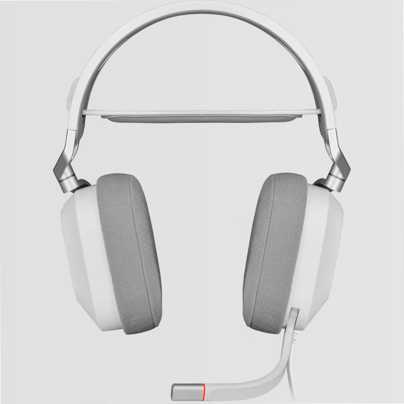 Cuffia gaming cablata con microfono HS80 RGB USB, bianca